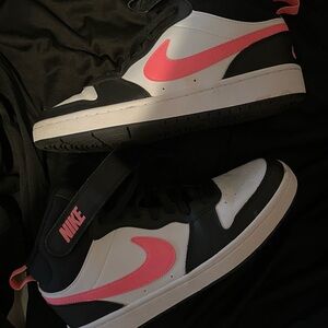 Nike Black and Pink High-Tops kids 7 women 8